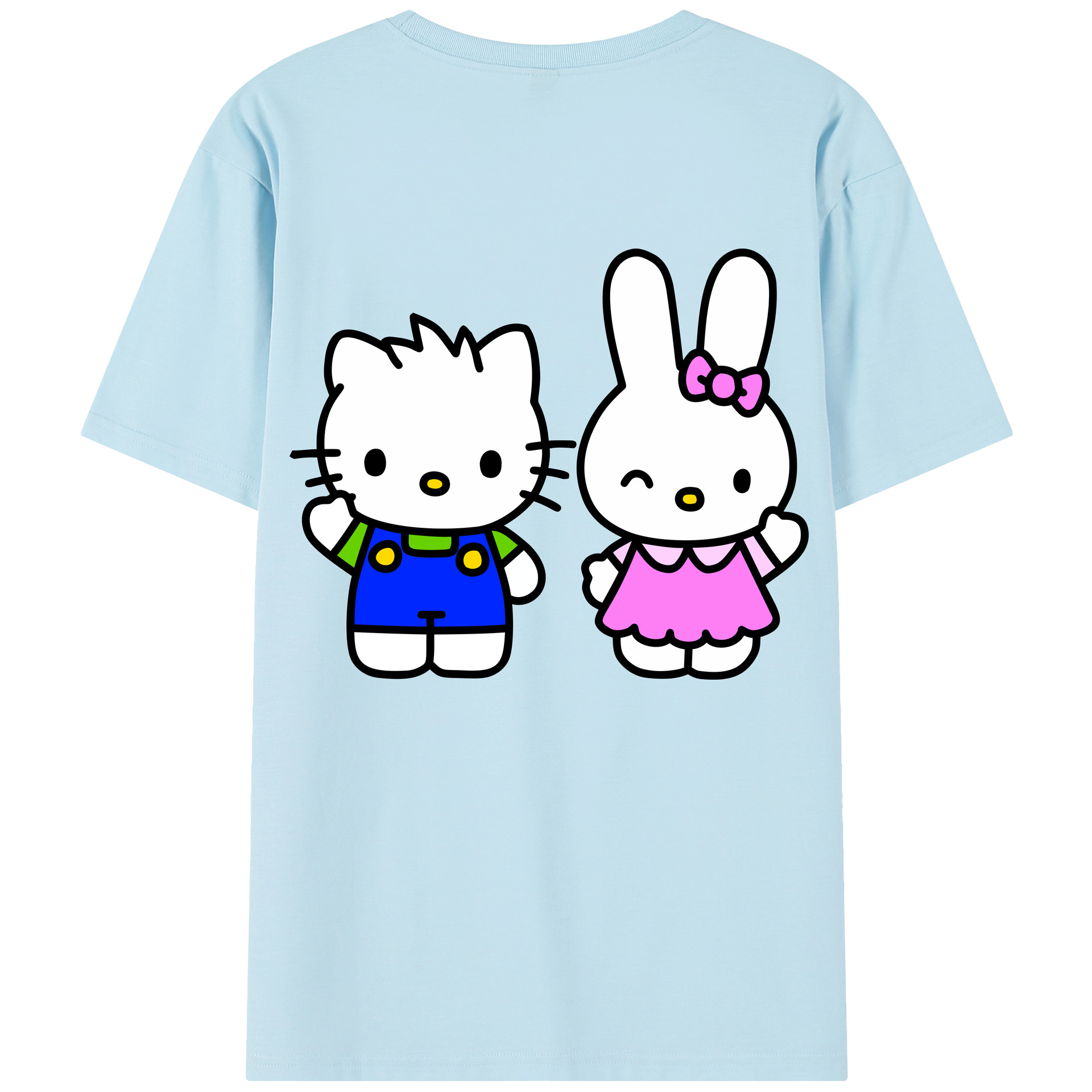 （画像用） Hello Kitty ハローキティ 綿100％半袖Tシャツ（背面プリント）